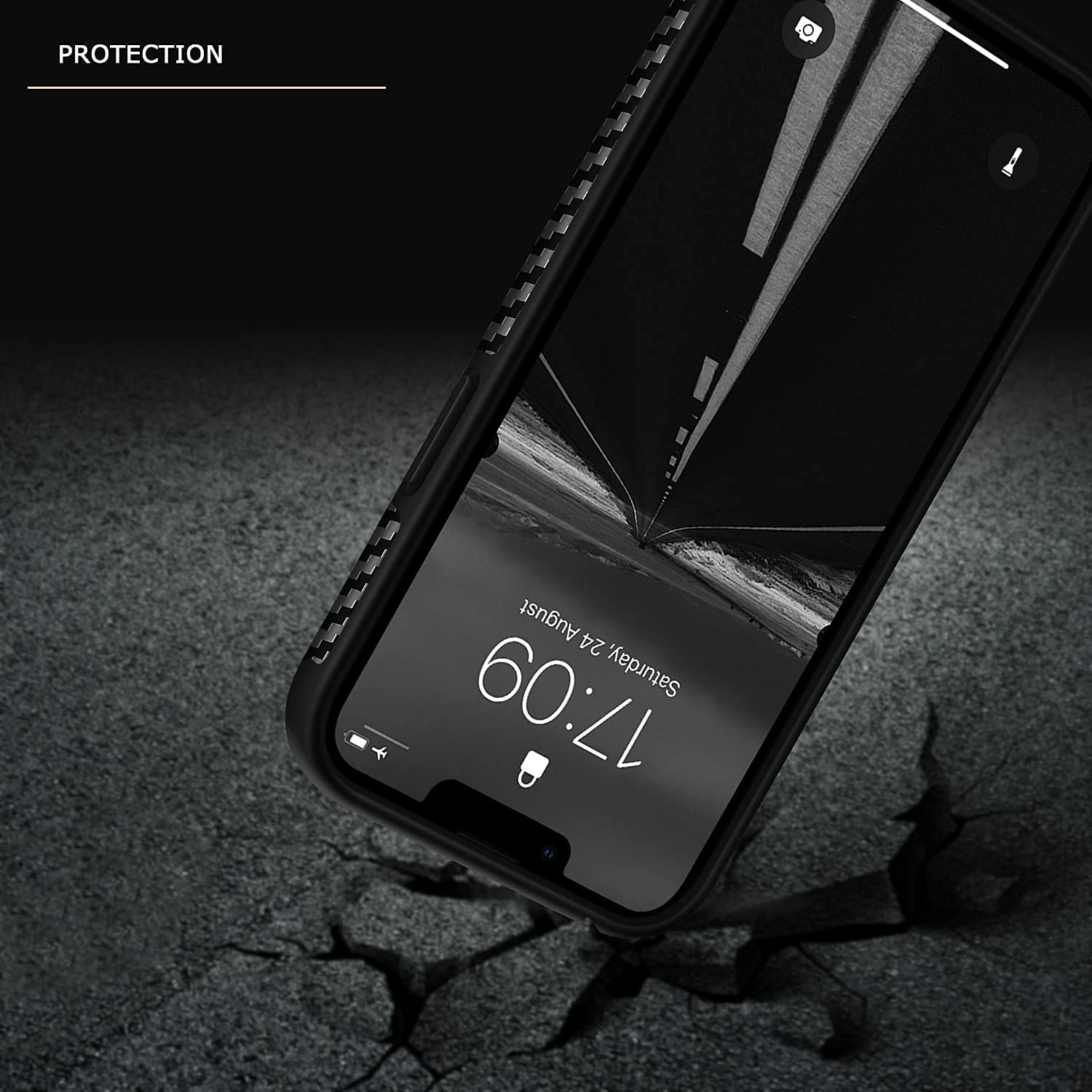 Tasikar Premium Leather iPhone 13 Mini Case with Carbon Fiber Texture - Slim Protective Hard Back Cover & Silicone Bumper for iPhone 13 Mini 5.4