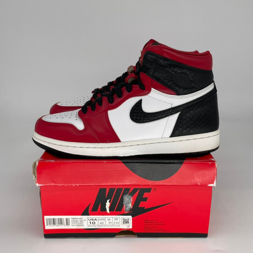 AIR JORDAN 1 SATIN SNAKE CHICAGO Women's Size 8.5/10W Basketball Shoes CD0461-601 - Perfect for Streetwear Fashion & Sneaker Collection