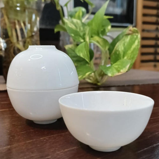 Premium White Porcelain Ruochenuo (Ping Pong Cup) - Authentic Chinese Tea Set for Gongfu Tea Ceremony | Perfect for Tea Lovers, Home Decor & Zen Meditation Spaces