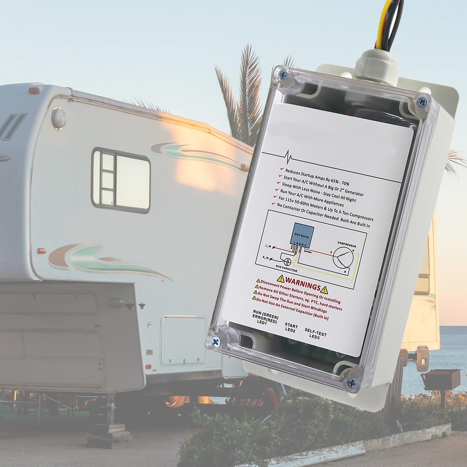RV Air Conditioning Soft Starter Kit - Smart A/C Control for Easy Startup with Small Generators | Perfect for Camping, Boondocking & Off-Grid RV Living