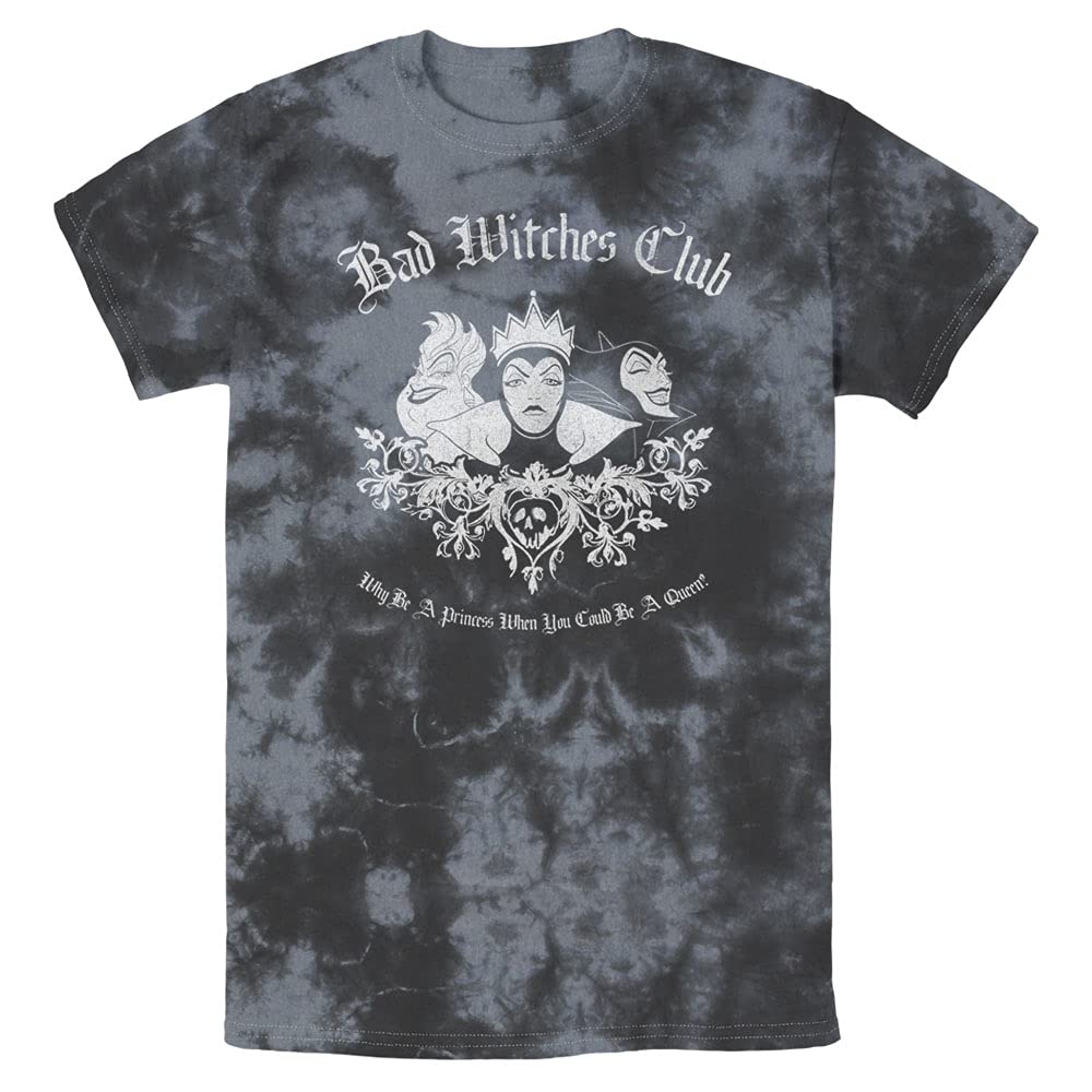 Disney Villains Bad Witches Club Group Shot Men's Graphic T-Shirt - Soft Cotton Wash Tee for Casual Wear, Cosplay & Disney Fan Gifts