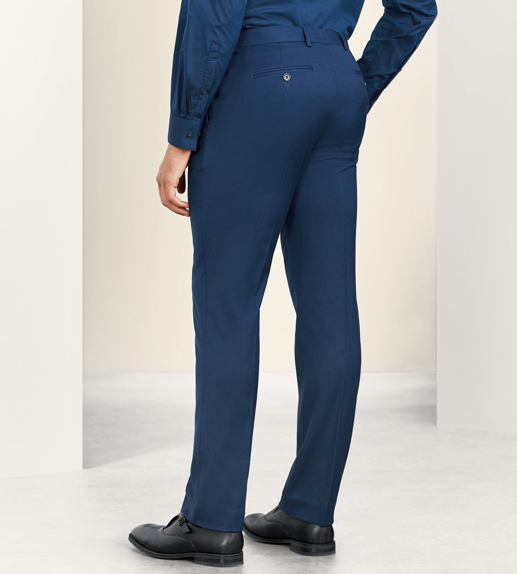 Modern Fit Solid Suit Pants for Men - Slim Tailored Dress Pants for Business, Office & Formal Occasions