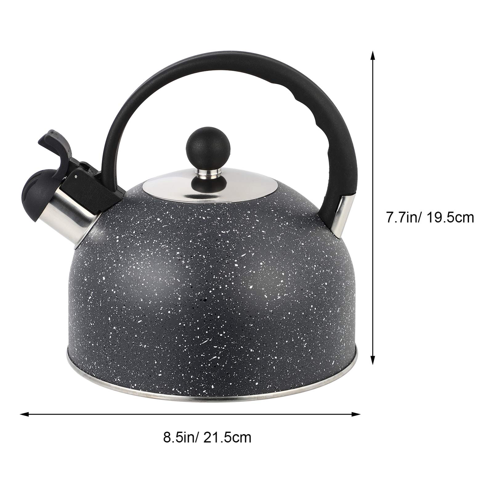 Premium Stainless Steel Whistling Tea Kettle - Hemoton 2.5QT Stovetop Pot Boil Water Kettle for Gas & Electric Stoves - Perfect for Home, Kitchen, Camping & Office Use