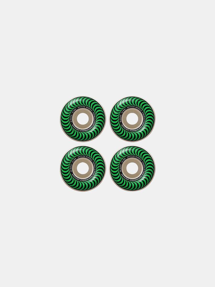 Spitfire Formula Four Classic 99D Skateboard Wheels - 54mm 99D Green - Perfect for Street Skating and Smooth Rides