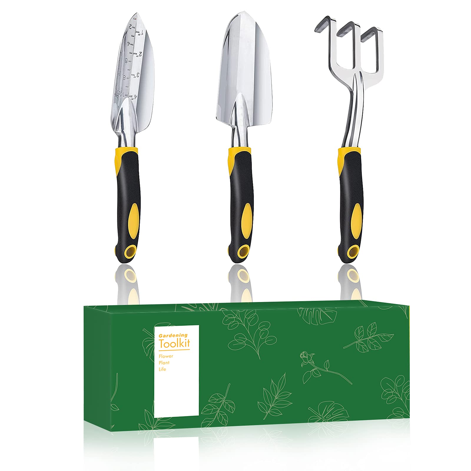 GOTINSN 3-Piece Garden Tool Set - Stainless Steel Hand Tools for Planting, Weeding & Digging - Perfect for Home Gardening, Landscaping & Outdoor Use