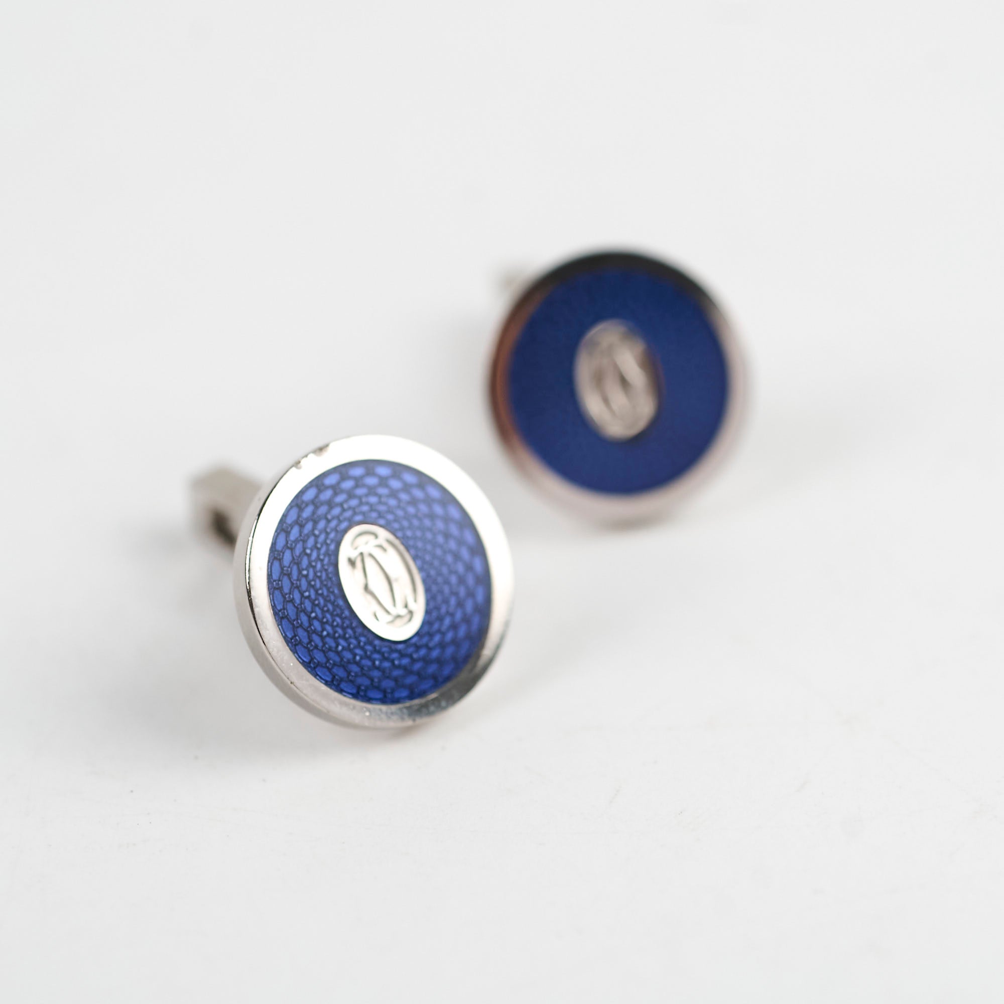 Cartier Double C de Cartier Sterling Silver Cufflinks for Men - Elegant Dress Accessories for Weddings & Formal Events