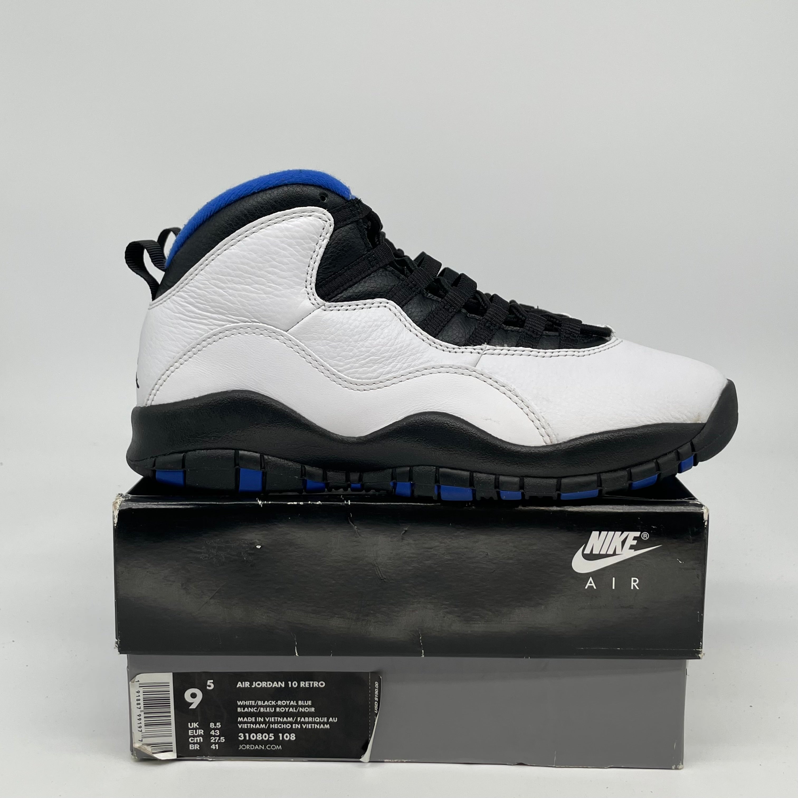 Original Air Jordan 10 Orlando Retro Basketball Shoes - Men's Size 9.5 (310805-108) | Authentic Nike Sneakers for Running, Training & Streetwear Fashion