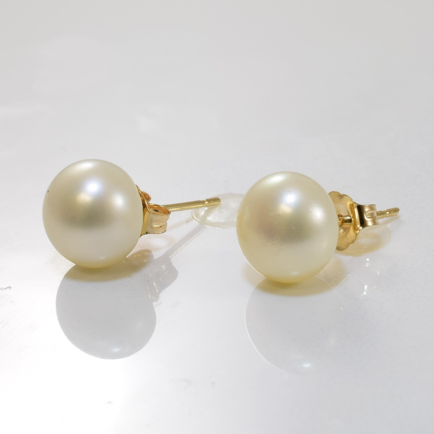 12.0ctw Button Pearl Stud Earrings for Women - Classic Round Freshwater Pearl Jewelry Gift for Birthday, Anniversary & Wedding
