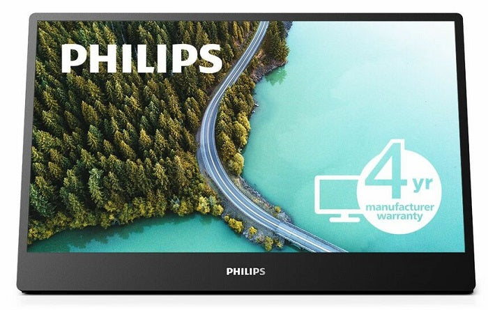 Philips 15.6 Inch Full HD 1080P Portable Monitor with Micro HDMI & USB-C - 4 Year Warranty - Perfect for Laptop Extensions, Gaming, and Business Travel