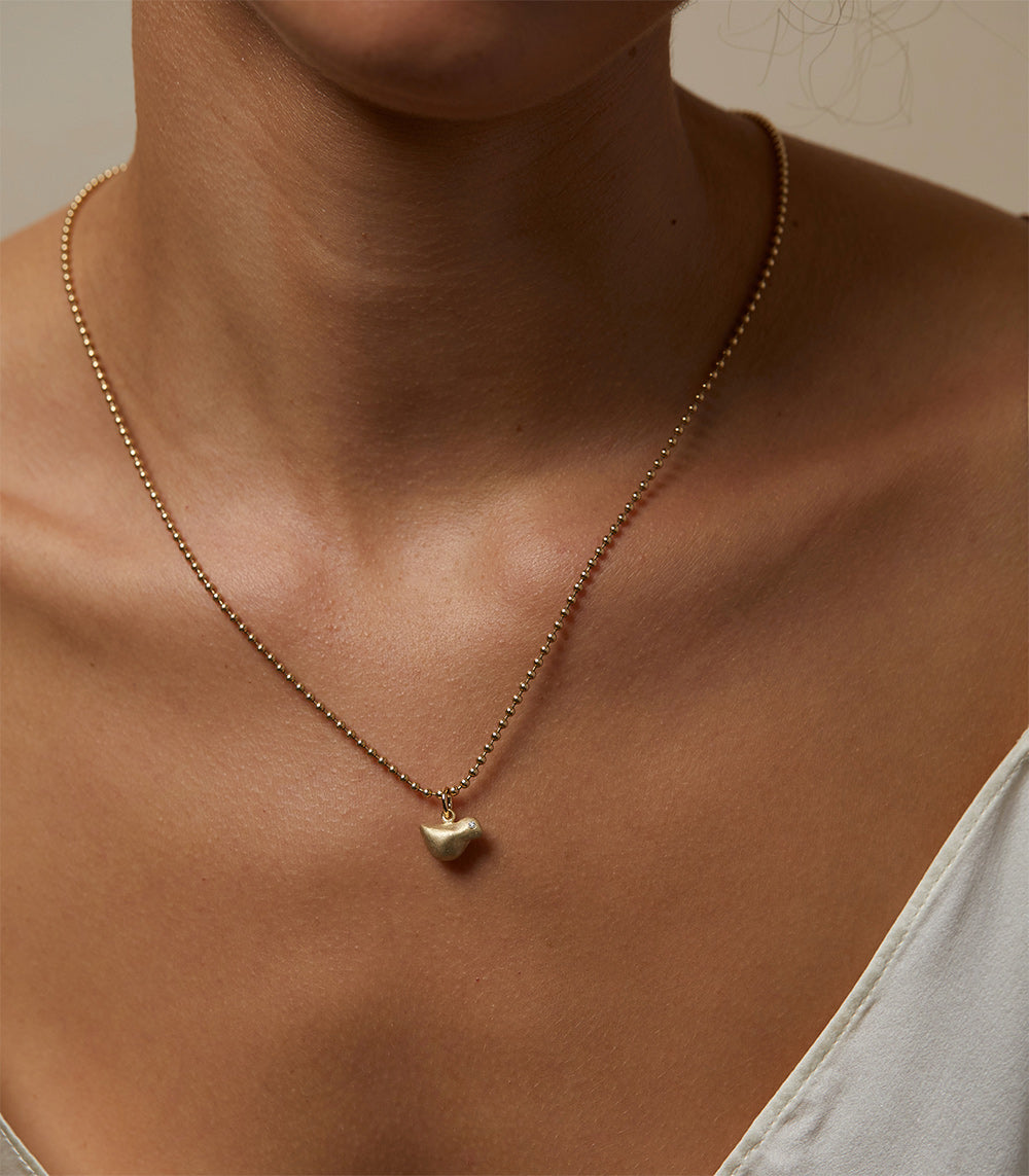14K Gold Peace and Love Charm Pendant Necklace - Elegant Jewelry Gift for Women, Valentine's Day, Anniversary, Birthday - Perfect for Romantic Occasions and Special Moments