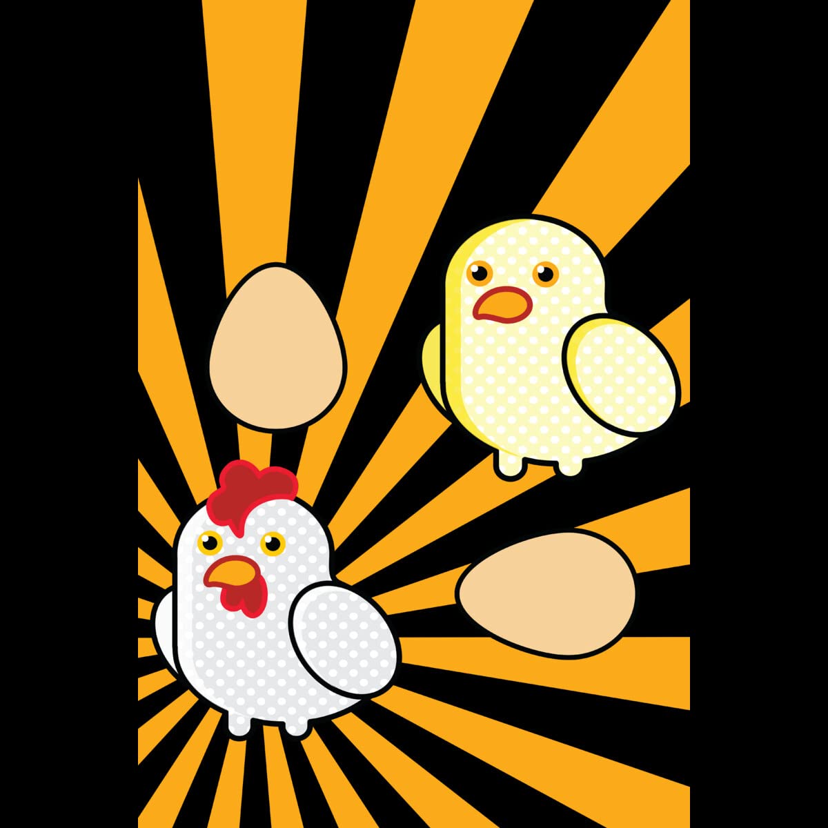 StudioFibonacci Pop Art Chickens Graphic T-Shirt for Men | Unique Artistic Design Cotton Tee | Casual Wear & Gift for Art Lovers