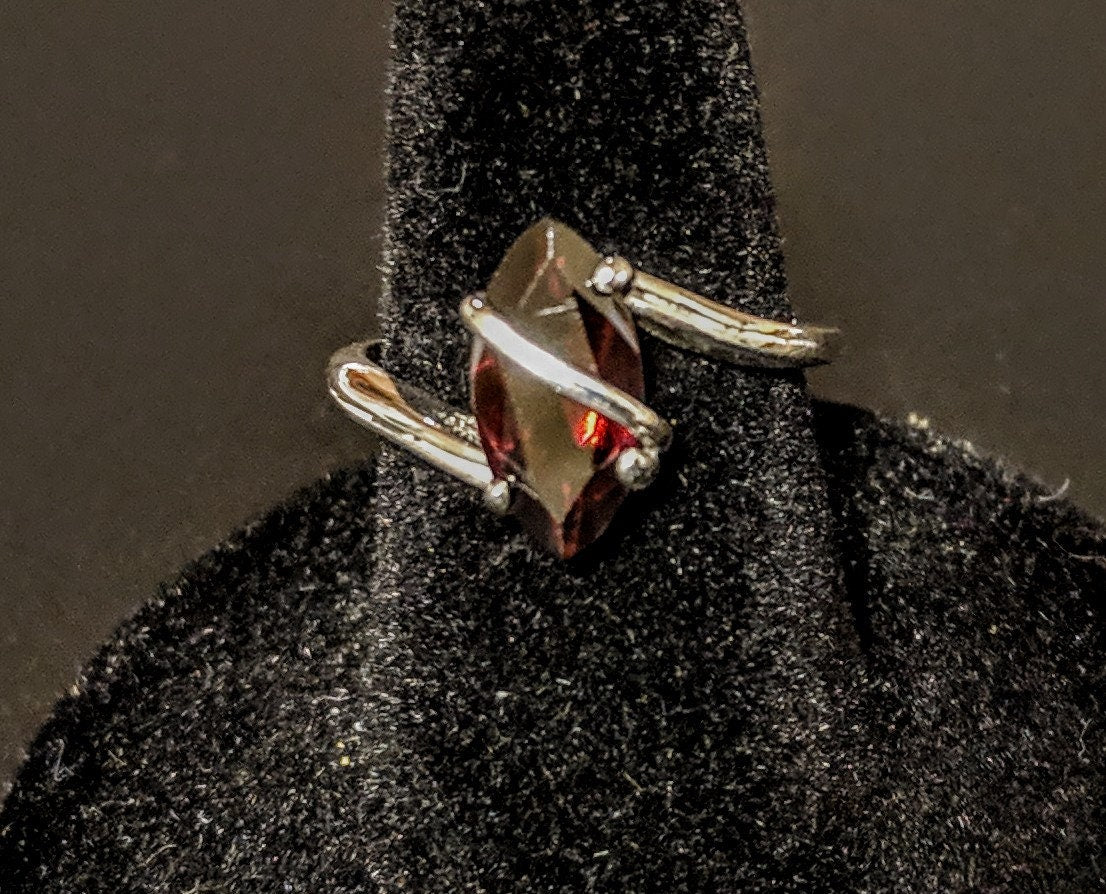 Marquise Cut Natural Gemstone Sterling Silver Ring - Citrine, Garnet, Peridot, Topaz, Amethyst | Birthstone Jewelry Gift for Women | Perfect for Valentine's Day, Anniversary & Special Occasions