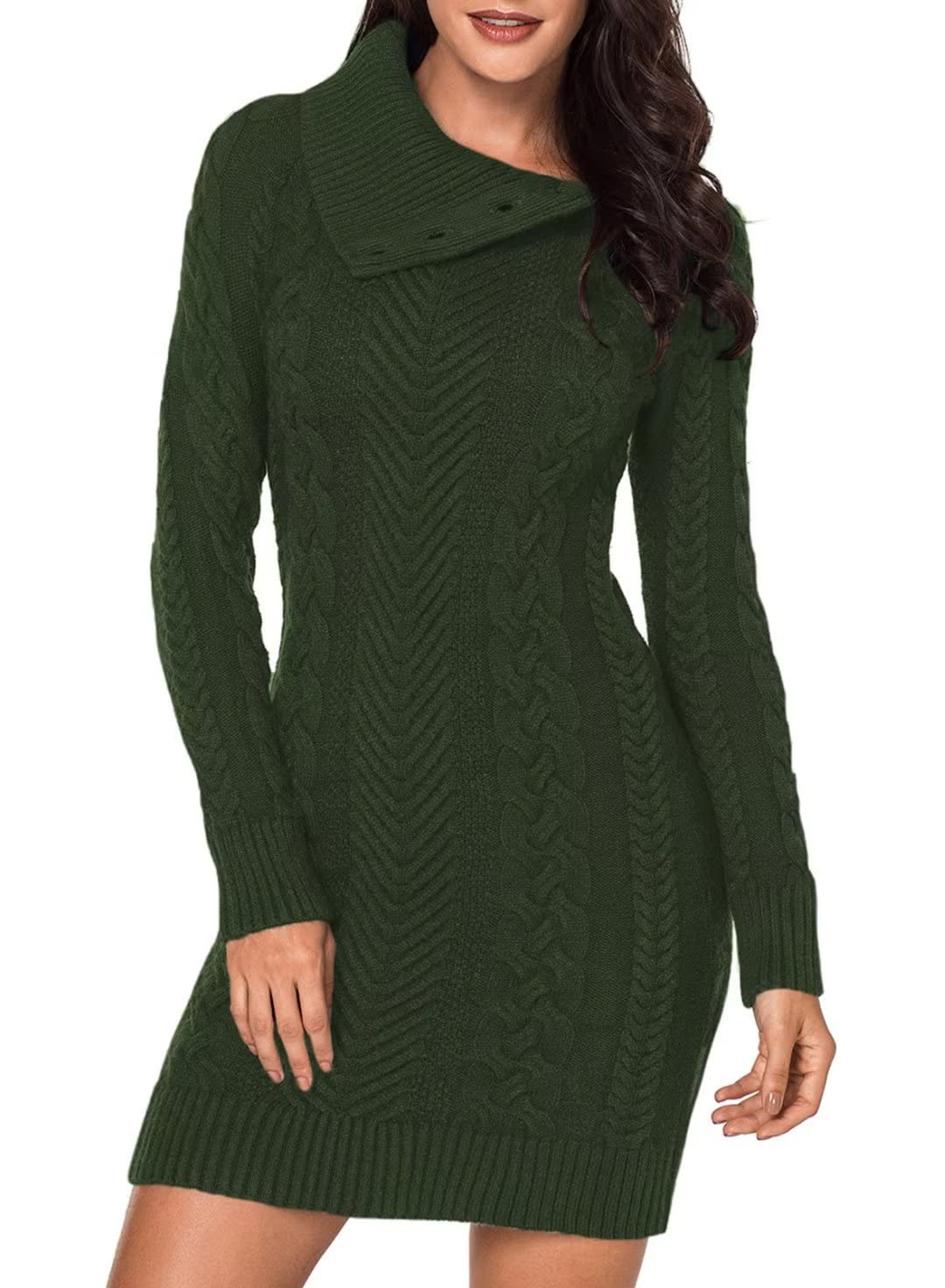 BLENCOT Women's Chunky Cable Knit Turtleneck Sweater - Soft Long Sleeve Pullover Jumper with Elasticity | Perfect for Winter, Office Wear & Casual Outfits