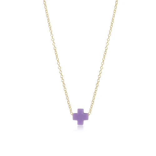 Enewton 16 Signature Cross Pendant Necklace in Purple - Elegant Religious Jewelry for Women, Perfect for Church, Weddings & Everyday Wear