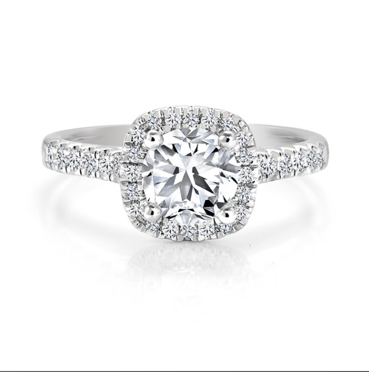1.2 Carat Canadian Round Cushion Halo Diamond Engagement Ring - 100W White Gold Wedding Band for Women - Perfect for Proposals, Anniversaries & Special Occasions
