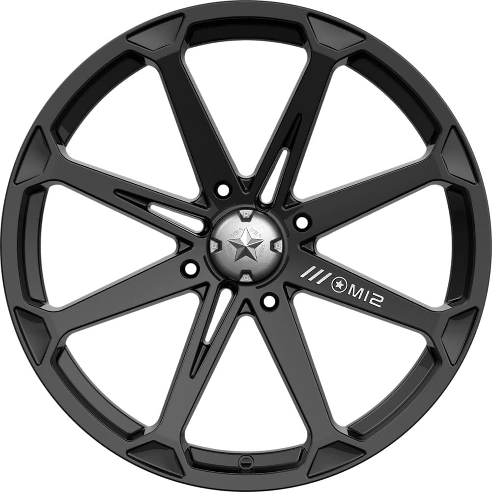 4/110 Motosport Alloys M12 Diesel Wheel 14x7 4.0 + 3.0 Black for Honda RINCON 680 GPS 4x4 ATV (2006-2009) - Perfect for Off-Road Adventures, Mudding & Trail Riding