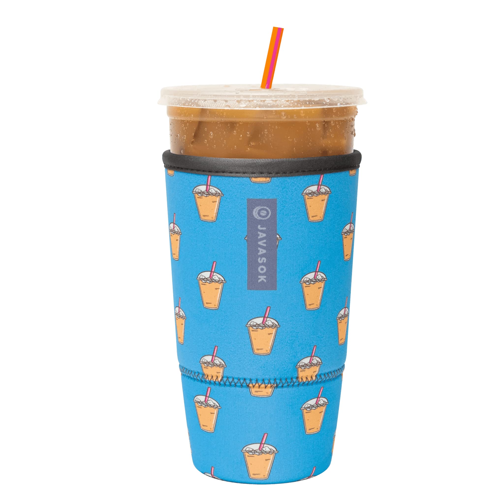 Reusable Neoprene Coffee Cup Sleeve for Iced Drinks - Insulated Sleeve Cover Fits 44-48oz Cups (XXLarge) - Perfect for Iced Coffee, Bubble Tea, and Cold Beverages at Home, Office or Cafes