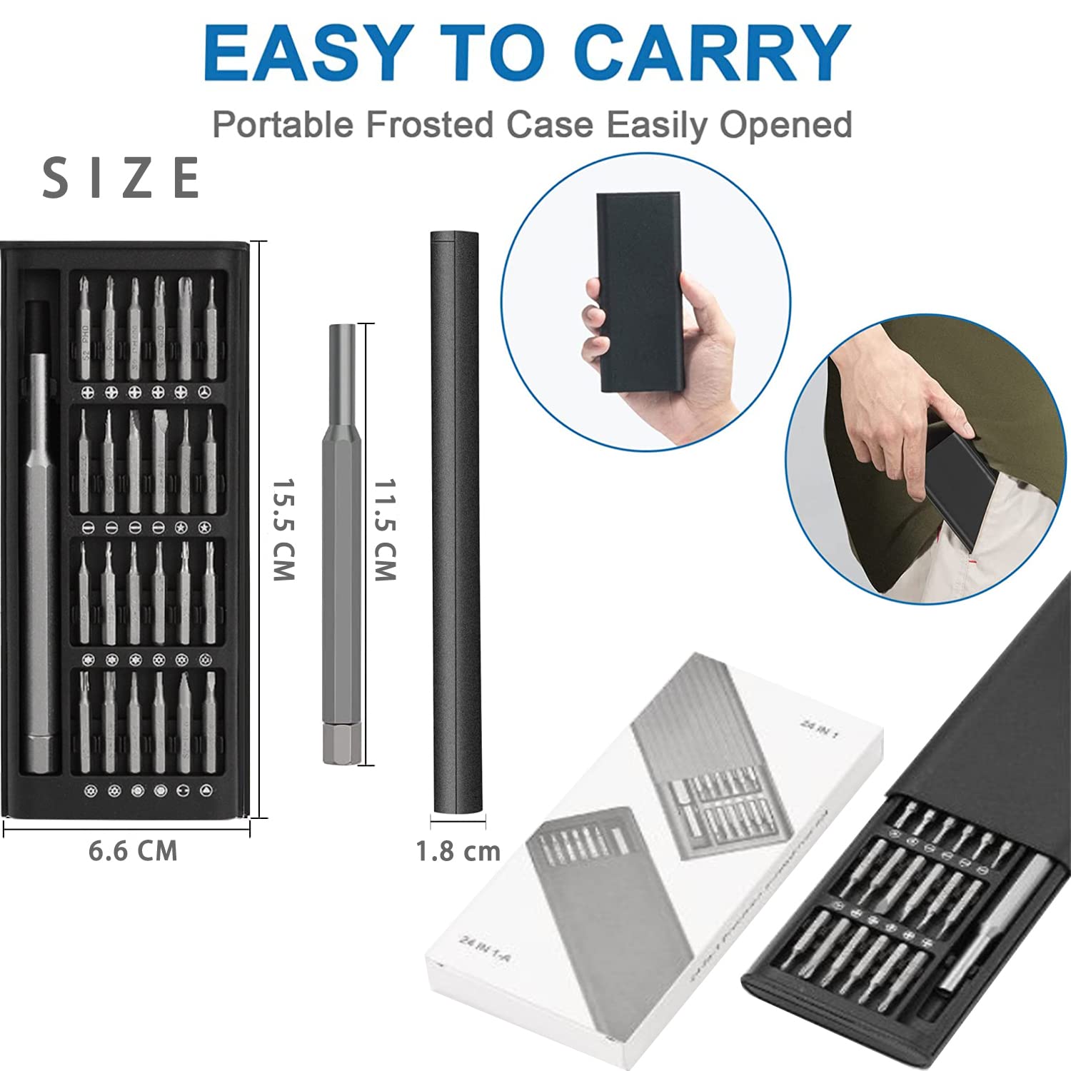 Precision Screwdriver Set 24-in-1 Magnetic for Phones, Tablets, PC Repair - Valentine's Gift for Men