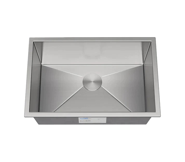 Allora USA KH 2718 9 S R20 Handmade Undermount Single Bowl Stainless Steel Kitchen Sink - Perfect for Modern Kitchens & Restaurant Use