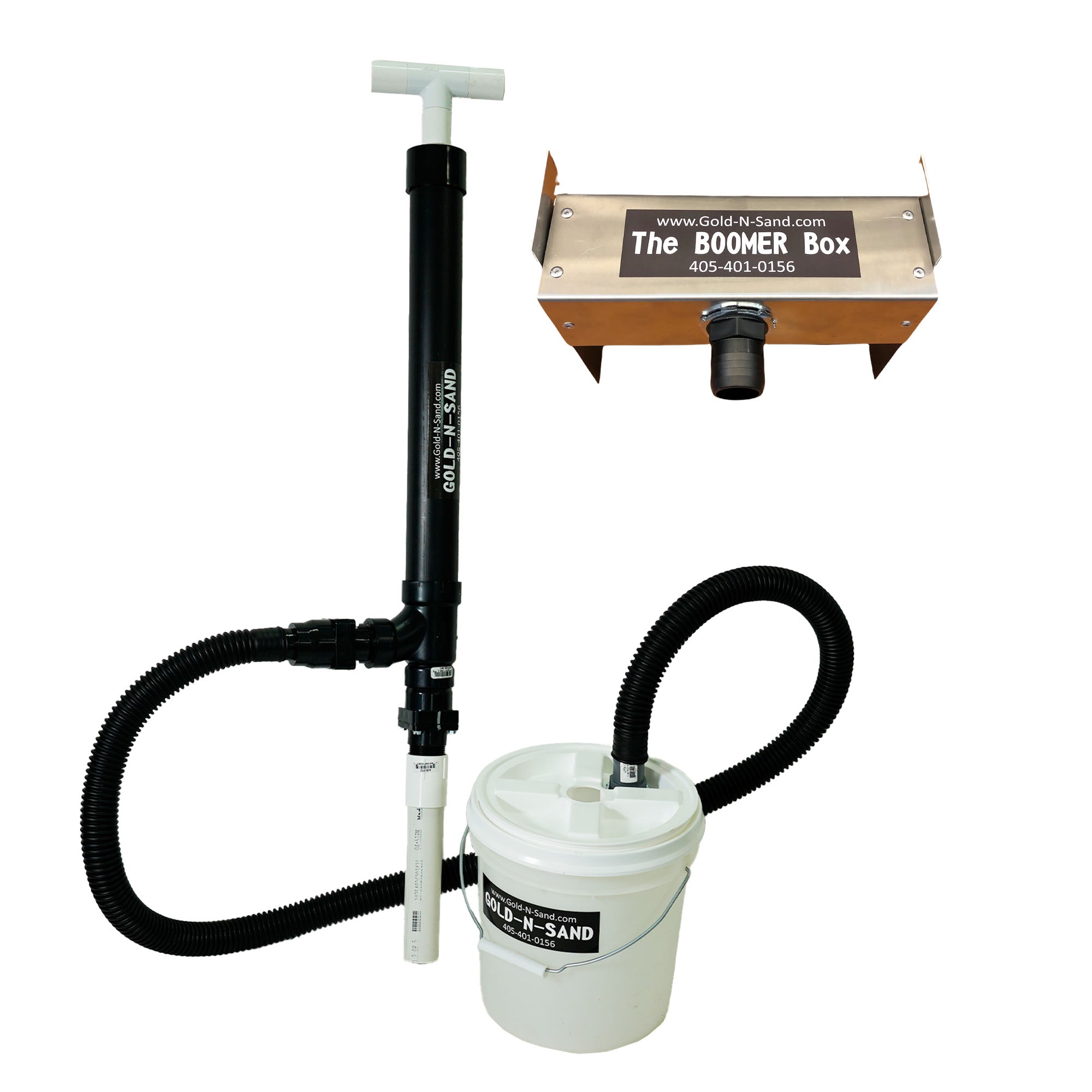 Gold N Sand X Stream Hybrid Pro Hand Dredge with Boomer Box - Portable Gold Mining Equipment for Prospecting, Sluicing & Cleanup - Perfect for Streams, Rivers & Beach Mining