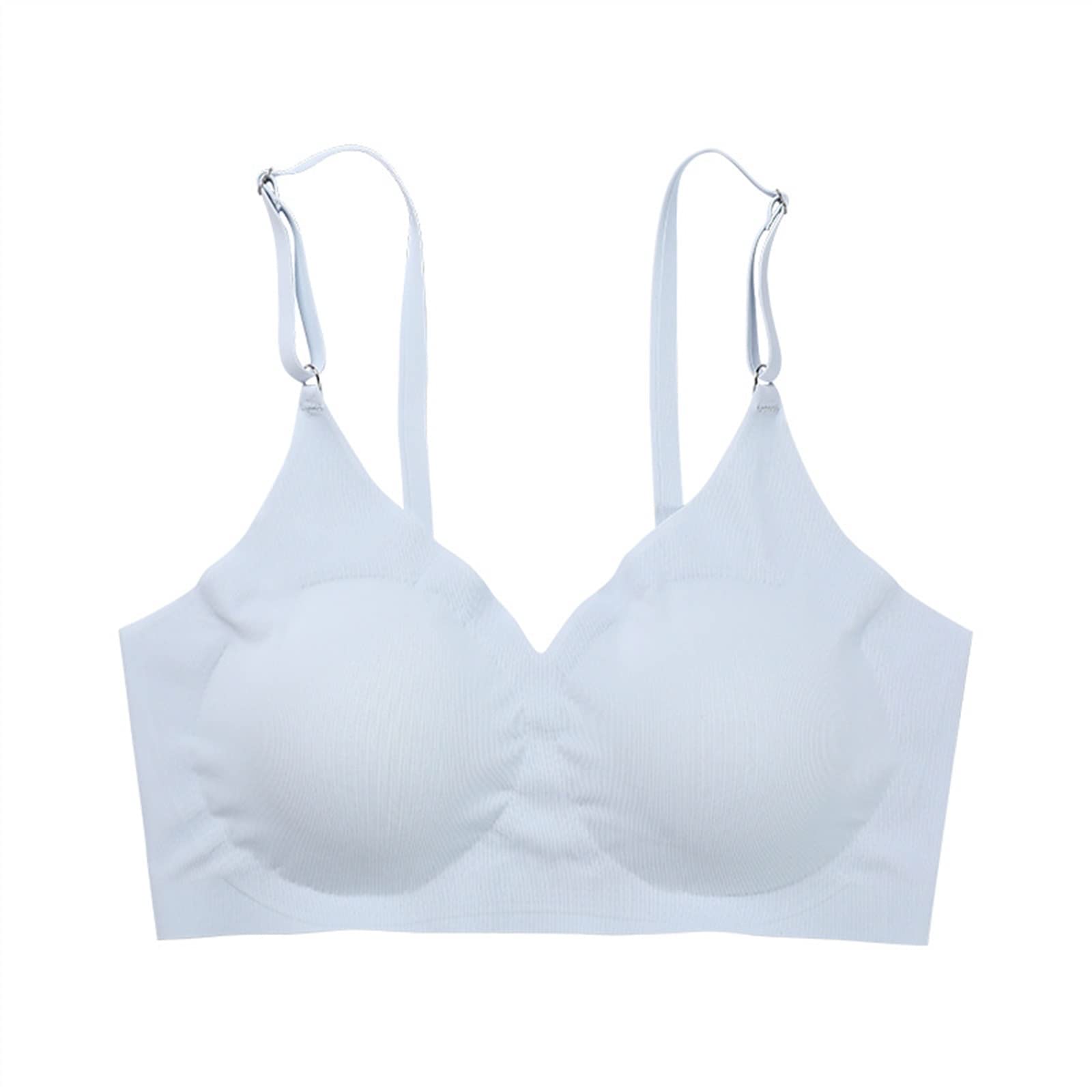 Sexy Back Large Size Women's Bra - Ice Silk Seamless Underwear No Steel Ring V-Neck Bra - Pack of 3 - Comfortable for Daily Wear, Yoga & Sleep