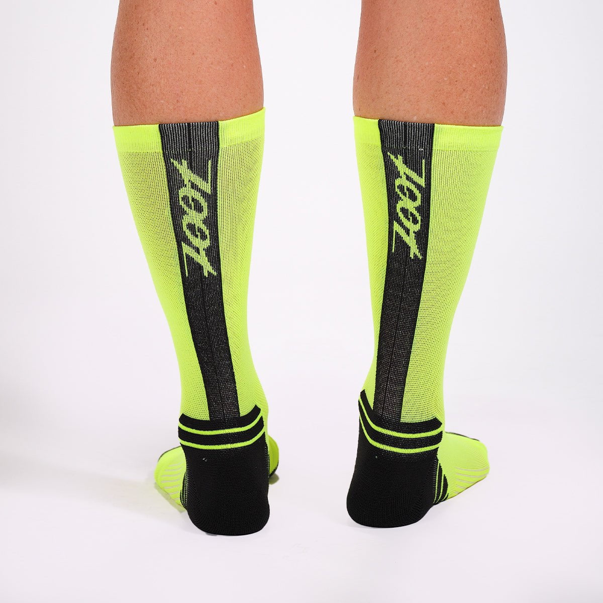 High Visibility Yellow Unisex Safety Socks - 6 Pairs for Construction, Running & Outdoor Work - Reflective Work Socks for Men & Women
