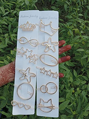 Gold Metal Hair Clips