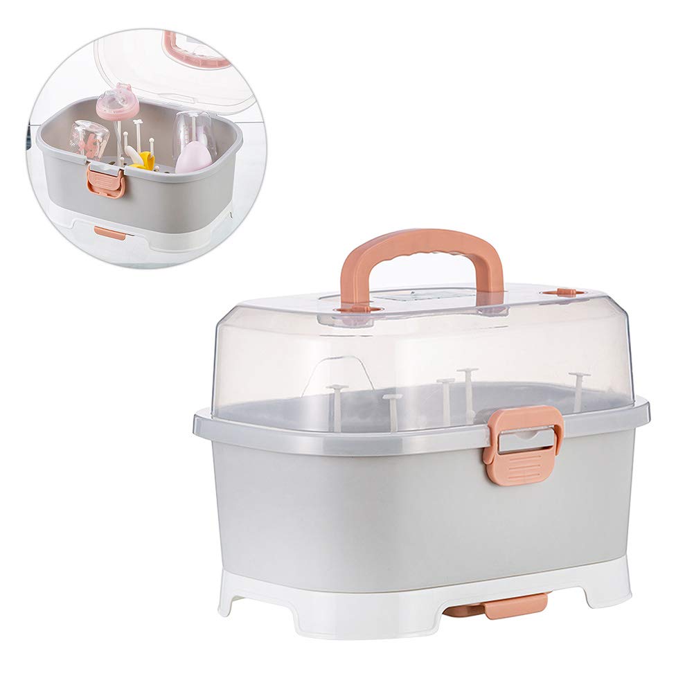 TOYANDONA Portable Baby Milk Bottle Storage Case - Insulated Baby Bottle Organizer for Travel, Home & Outdoor Use | Compact Tableware Box for Formula, Snacks & Utensils (Grey) - Perfect for Diaper Bags, Strollers & Family Trips