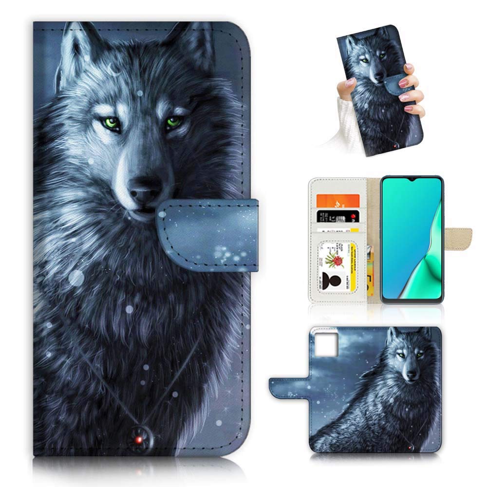 Premium Flip Wallet Phone Case for iPhone 12 Pro Max - Slim Leather Cover with Card Slots (A31014 Wolf) | Perfect for Business, Travel & Everyday Protection
