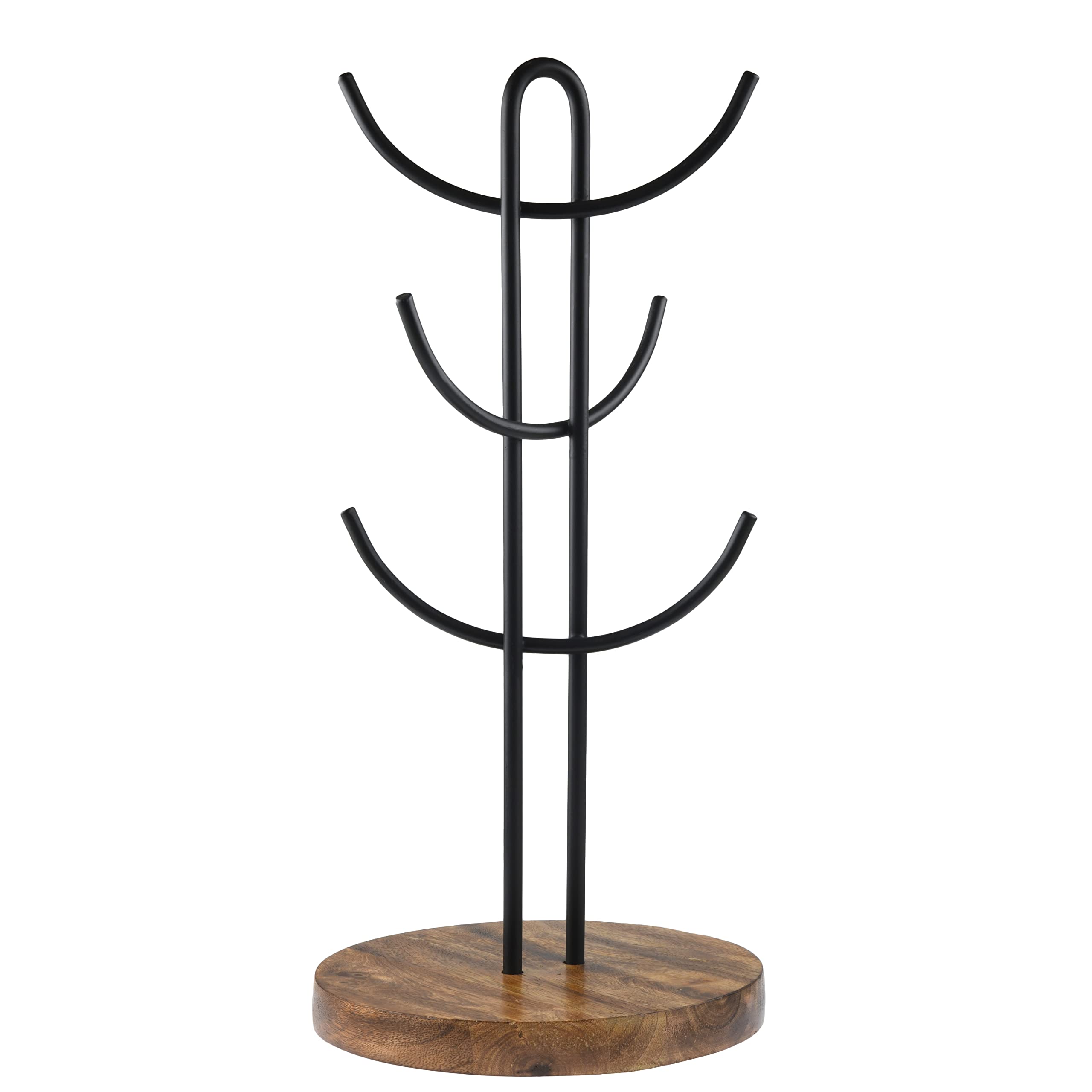 Tribello 6 Cup Coffee Mug Holder for Counter - Modern Farmhouse Mug Tree Organizer for Kitchen, Coffee Bar Accessories - Perfect for Home, Office, and Restaurant Use