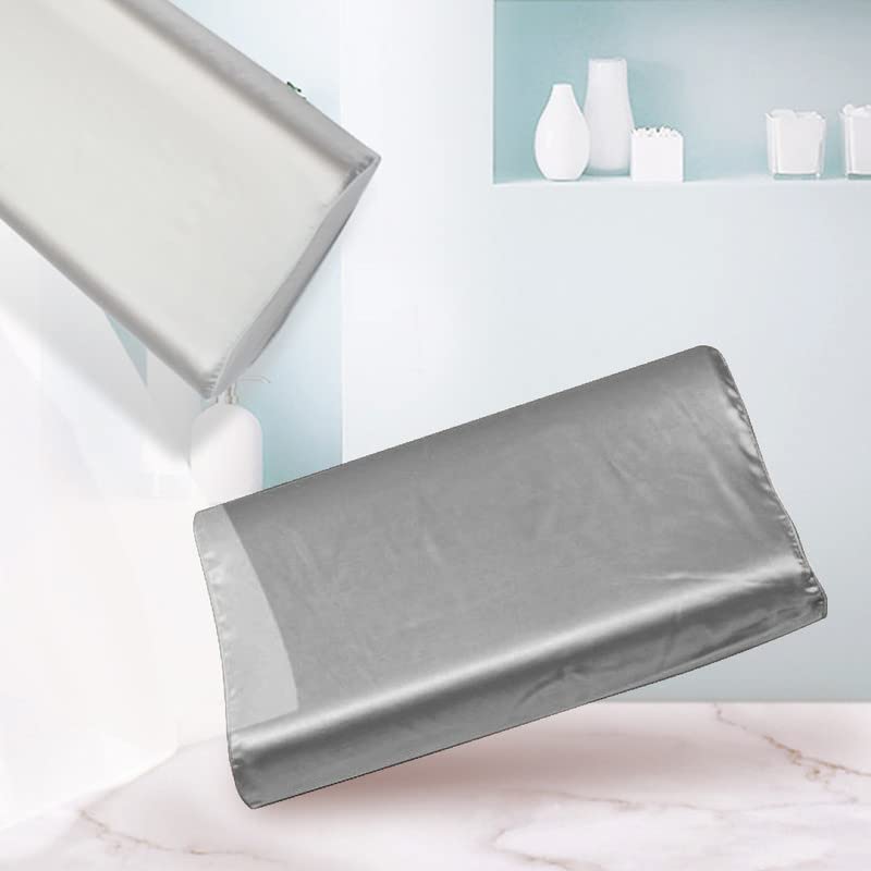 THXSILK 19 Momme 100% Natural Mulberry Silk Pillowcase for Cervical Contour Memory Foam & Latex Pillows - King Size, Grey - Washable & Hypoallergenic for Better Sleep & Skin Care