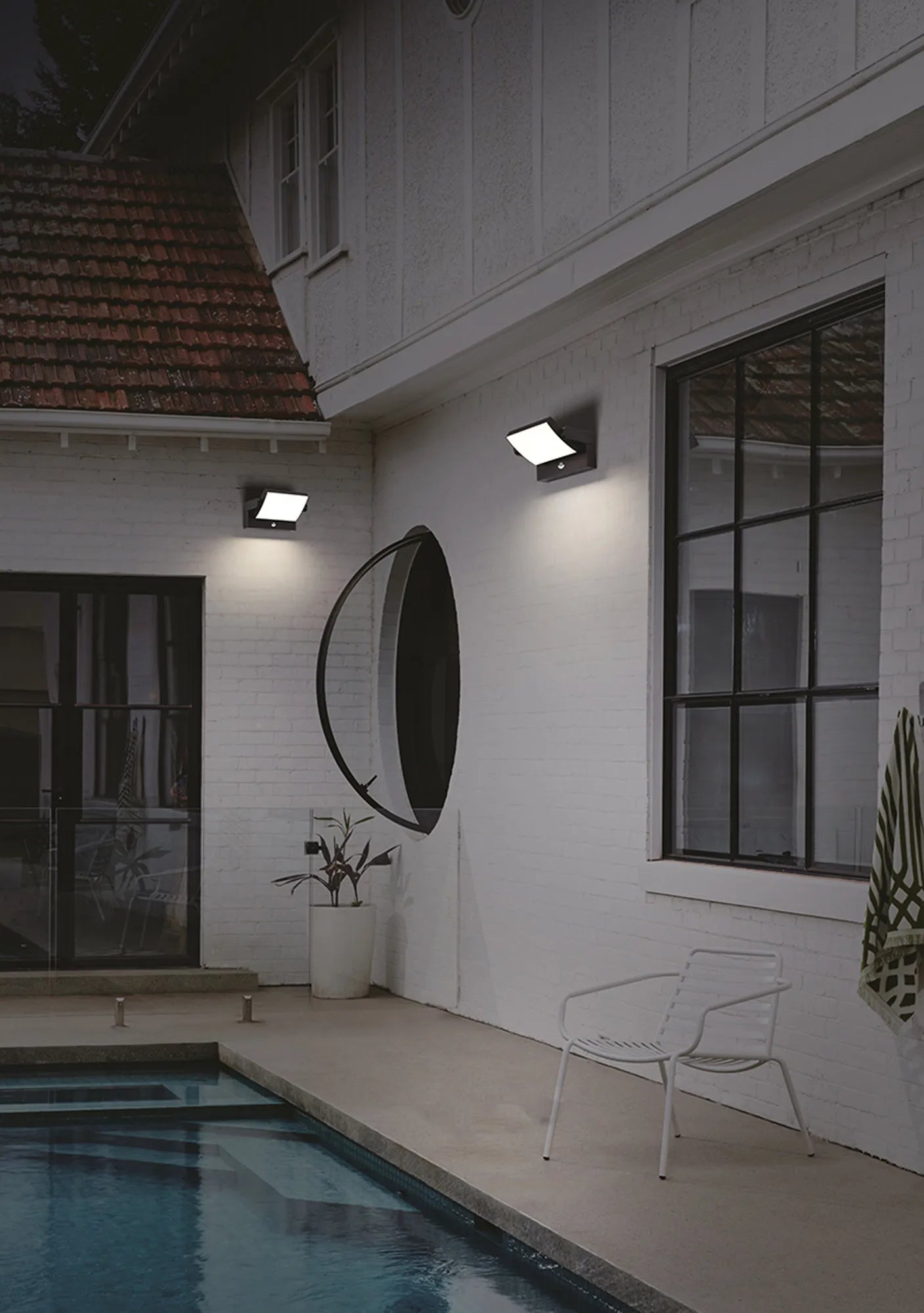 Cooper Outdoor IP54 LED Wall Lamp - Black/White - Weatherproof Exterior Lighting for Patio, Garden & Porch