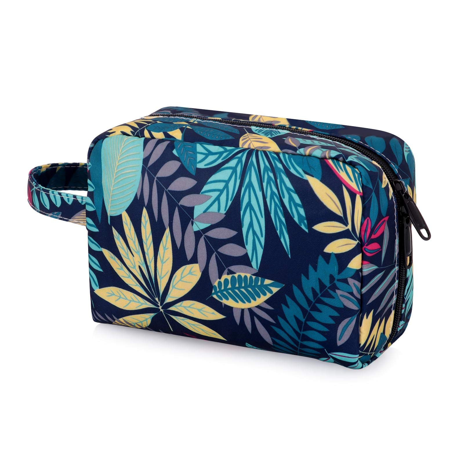 HUA ANEGL Floral Cosmetic Bag for Women - Waterproof Travel Toiletry Organizer with Zipper, Makeup Pouch Purse for Gym, Vacation & Daily Essentials Storage