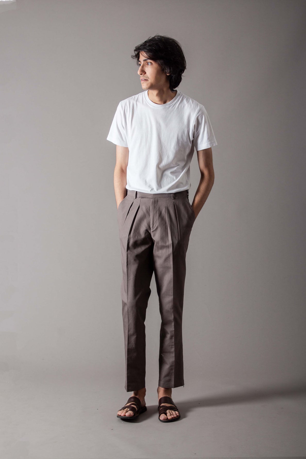 Premium Jodhpuri Cotton Linen Trousers for Men - Comfortable Mushroom Color Pants for Casual Wear, Office & Wedding Occasions