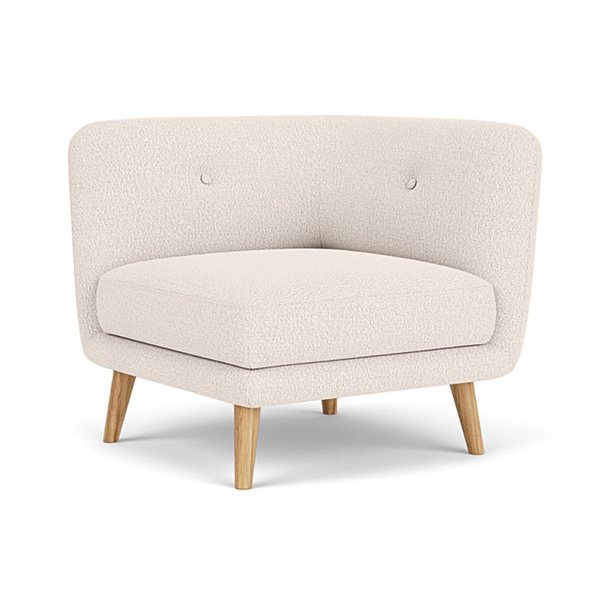 Alfred Boucle Left 1 Seater Modular Sofa - Modern Accent Chair for Living Room, Bedroom & Office - Comfortable Small Space Furniture