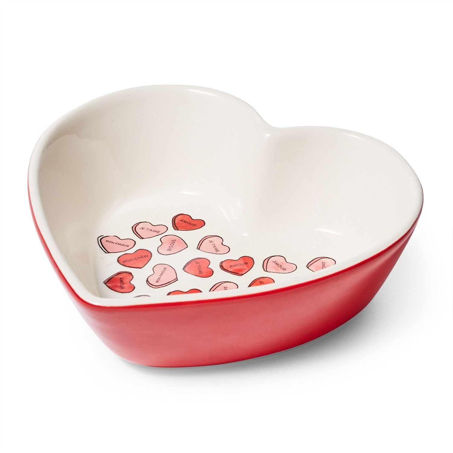 Valentine's Day Heart-Shaped Serving Dish - Red Ceramic Appetizer Plate for Romantic Dinners, Parties & Gifts | Sur La Table Collection