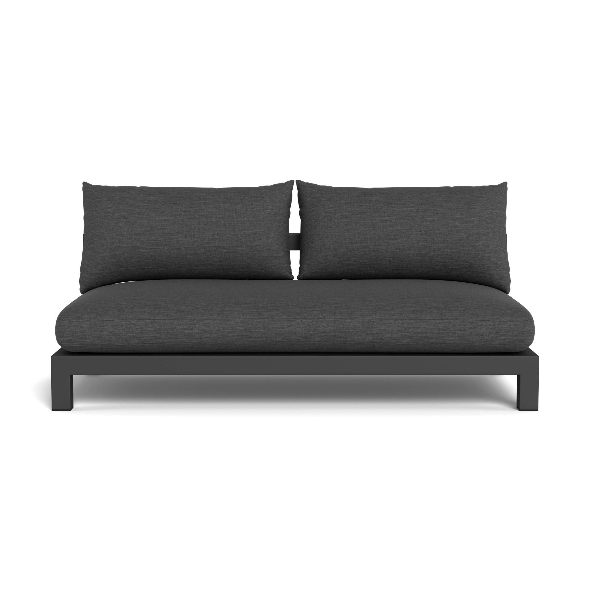 Pacific Aluminum 2-Seat Armless Sofa - Lightweight Outdoor Patio Furniture for Garden, Balcony, and Poolside Relaxation