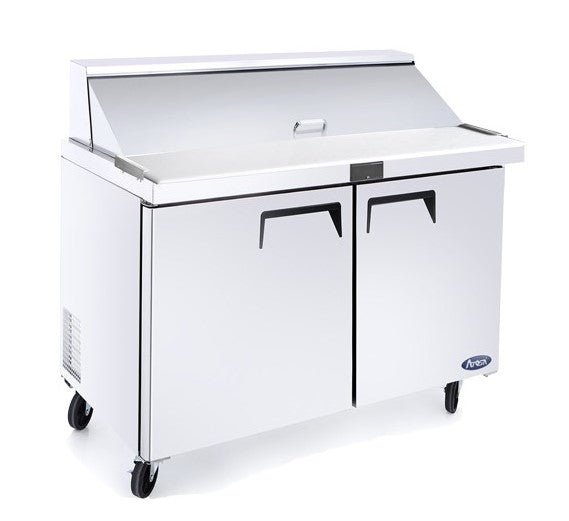 Atosa 48 Sandwich & Salad 18 Pan Commercial Refrigerated Prep Table with 2 Doors - Perfect for Restaurants, Delis & Catering Businesses