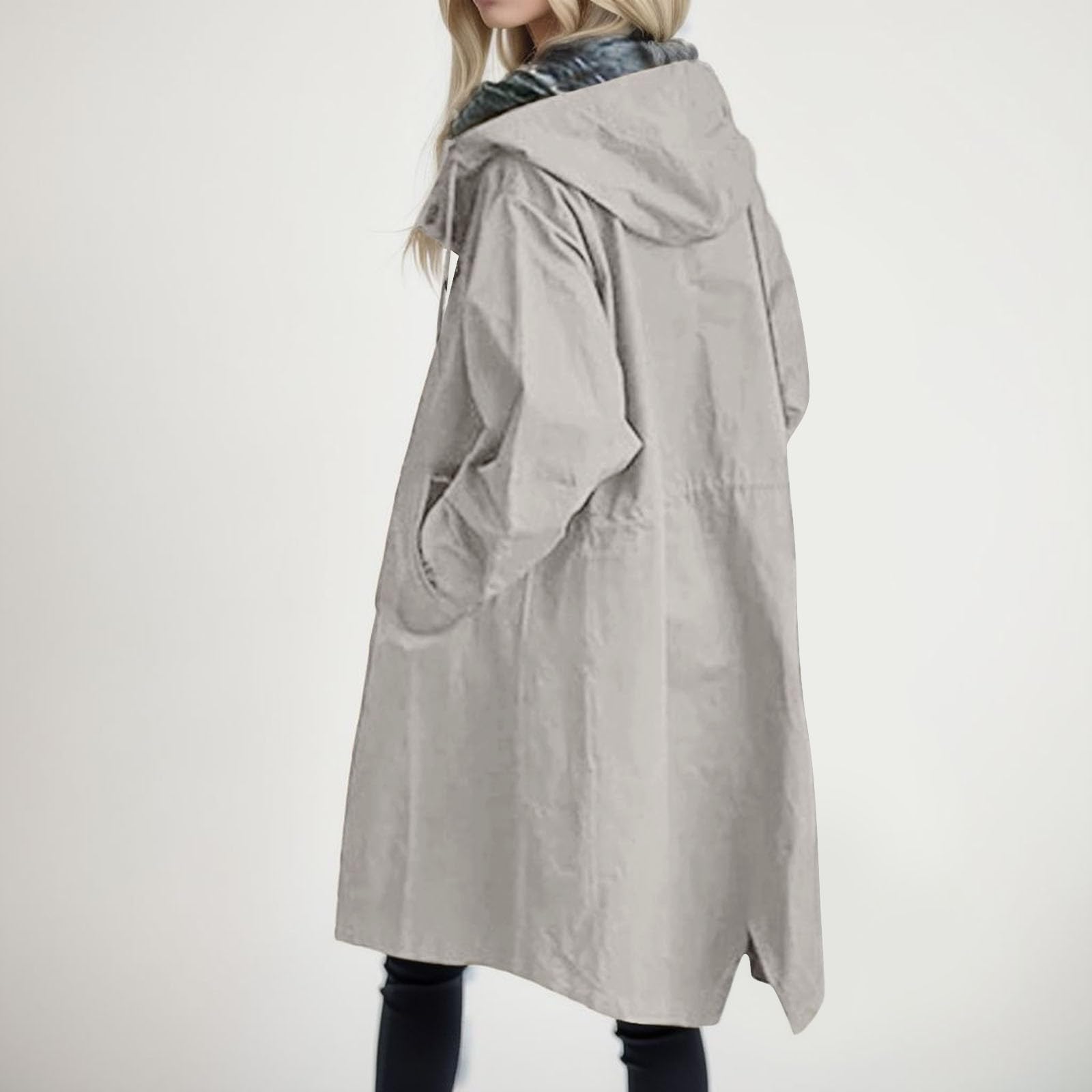 Women's Waterproof Rain Jacket - Lightweight Hooded Windbreaker Trench Coat for Outdoor Activities | Hiking, Camping & Commuting in All Weather