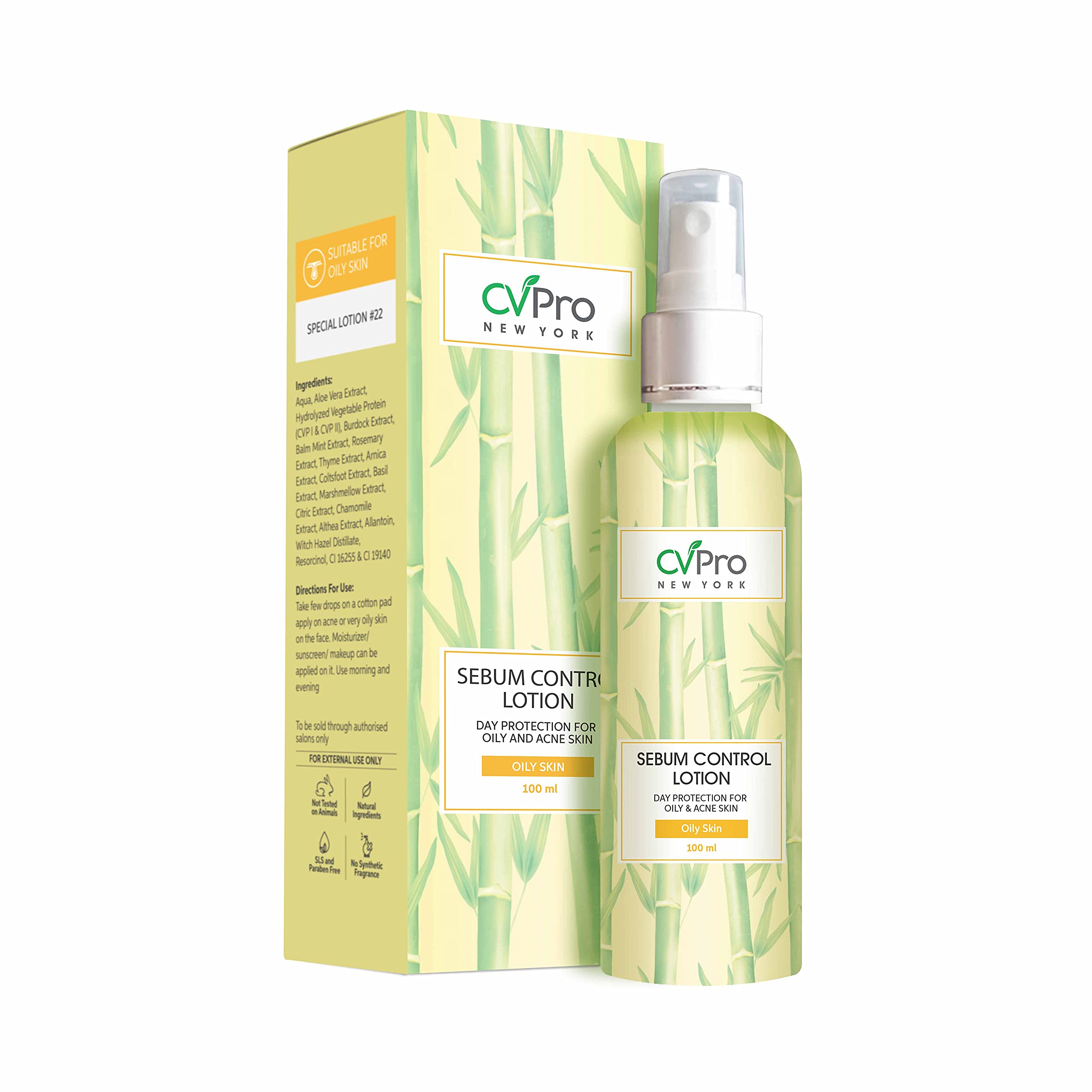 CVPro SEBUM CONTROL LOTION - Oil-Free Moisturizer for Oily & Acne-Prone Skin | Hydrating Face Lotion with Mattifying Effect | Perfect for Daily Skincare & Makeup Prep