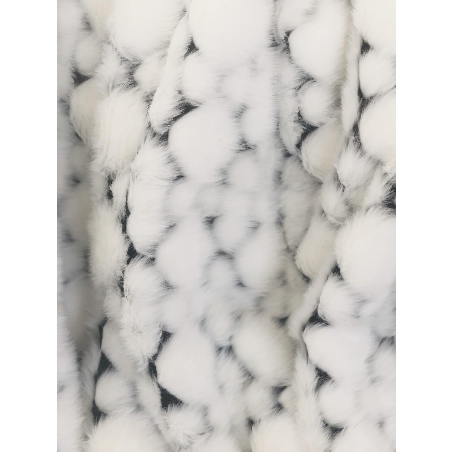 Plutus Brands Luxury Faux Fur Snow Throw Blanket - 60x90 Inches, Soft White with Black Accents - Perfect for Winter Nights, Sofa Decor & Cozy Home Ambiance