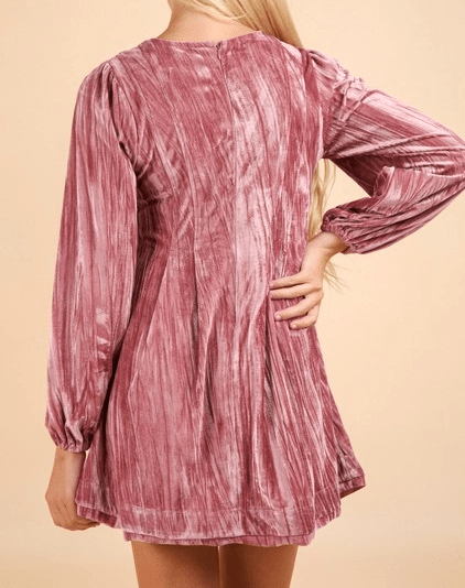 Elegant Women's Mauve Ribbon Velvet Dress for Evening Parties & Special Occasions | Formal A-Line Gown with Satin Bow