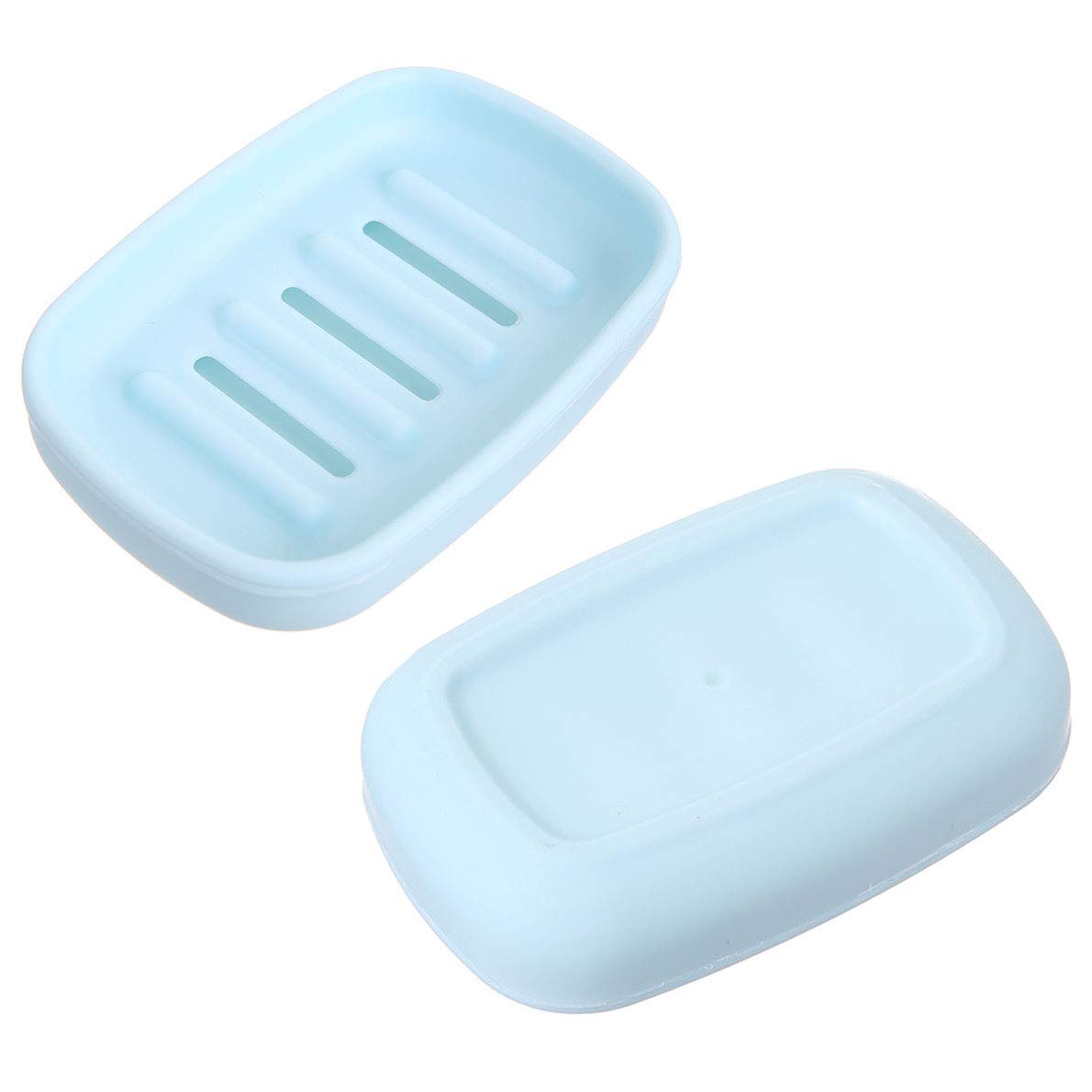 4-Piece BPA-Free Soap Holder Set with Drain Holes - Slotted Design for Faster Drying, Prevents Mushy Soap & Extends Soap Life - Easy to Clean - Perfect for Bathroom, Kitchen, Shower & Travel Use