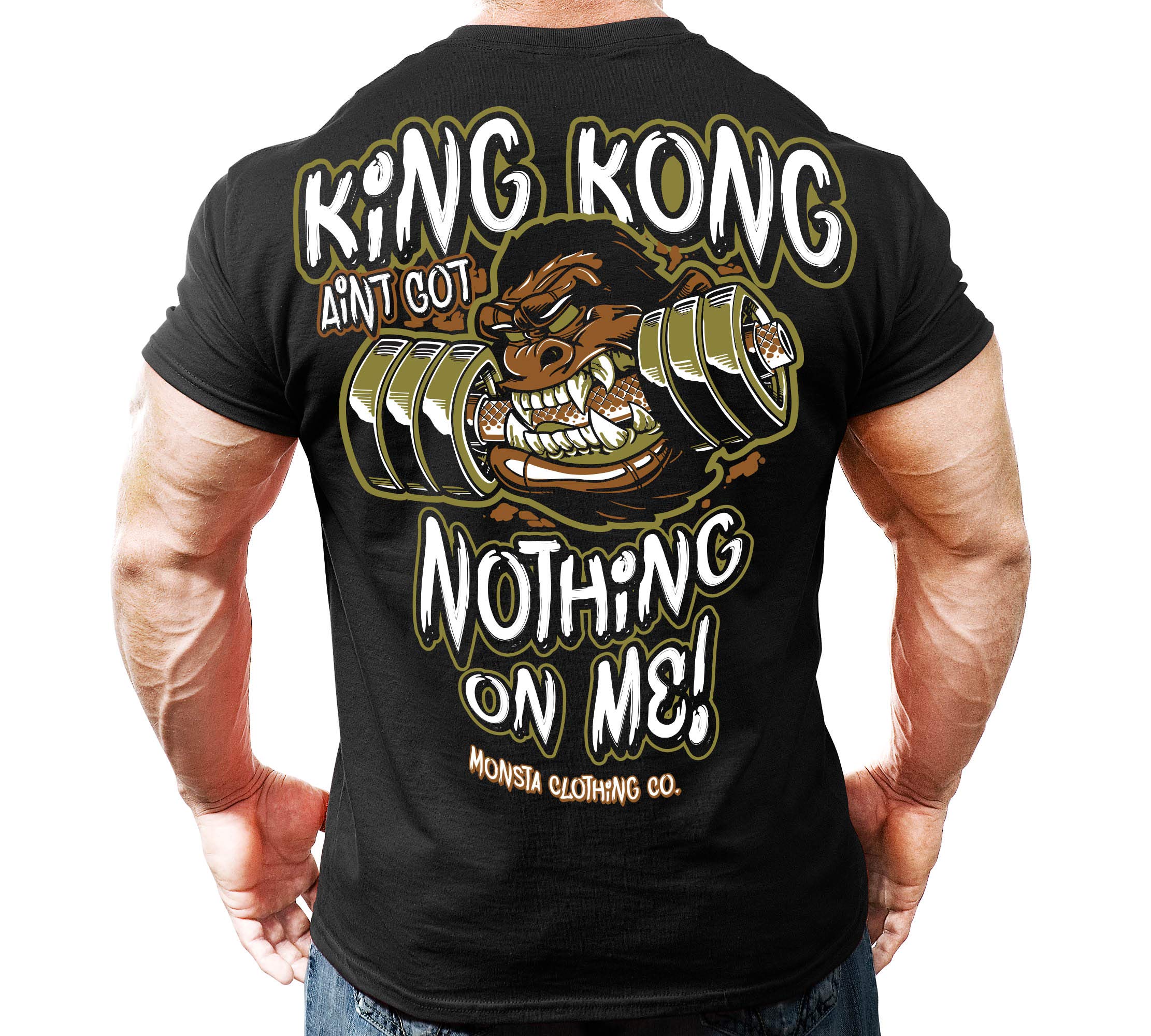 King Kong Men's Bodybuilding Workout Gym T-Shirt - Muscle Training & Fitness Apparel for Weightlifting, Powerlifting & CrossFit