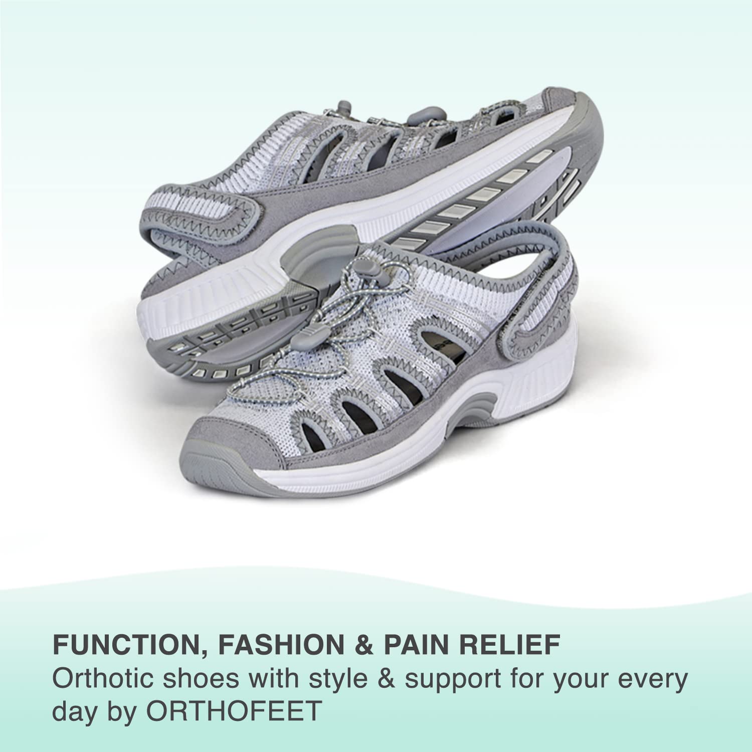 Orthofeet Women's Orthopedic Knit Sandals with Arch Support & Cushioned Footbed - Best for Plantar Fasciitis, Flat Feet Relief - Comfortable Walking Shoes for Travel, Summer & Everyday Wear