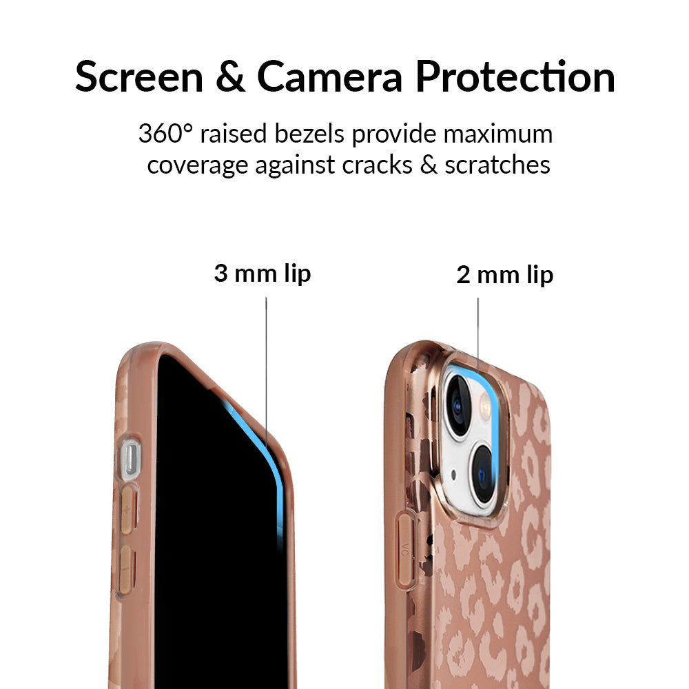 Bronze Chrome Leopard Print iPhone Case - Stylish Protective Cover for iPhone 13/14/15 Pro Max | Perfect for Fashion Lovers & Wild Animal Print Enthusiasts
