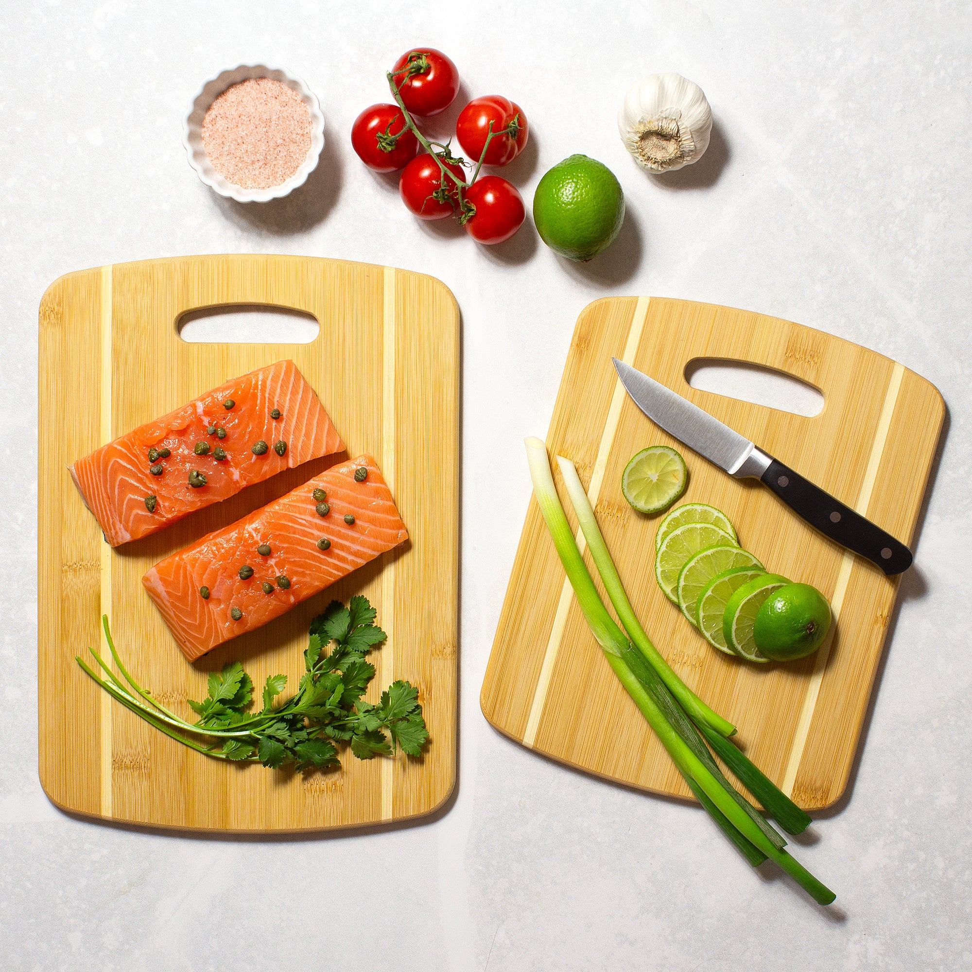 Premium 2-Piece Bamboo Cutting Board Set with Non-Slip Feet - Eco-Friendly Kitchen Essentials for Chopping, Slicing & Serving - Perfect for Home Cooks & Professional Chefs