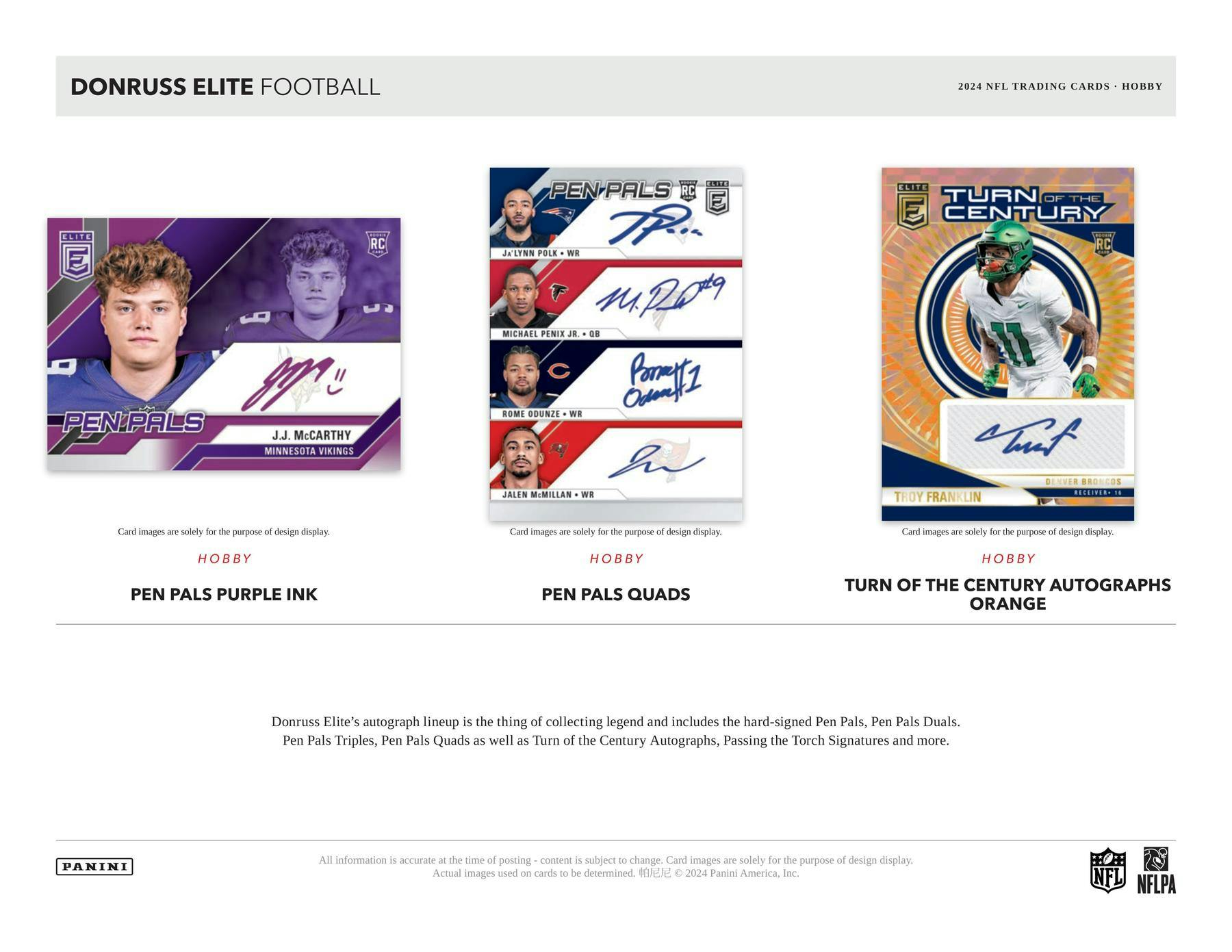 2024 Panini Donruss Elite Football Hobby Box - 24 Packs with Autographs & Memorabilia Cards - Perfect for NFL Collectors & Fantasy Football Fans (Game Day, Trading, Display)