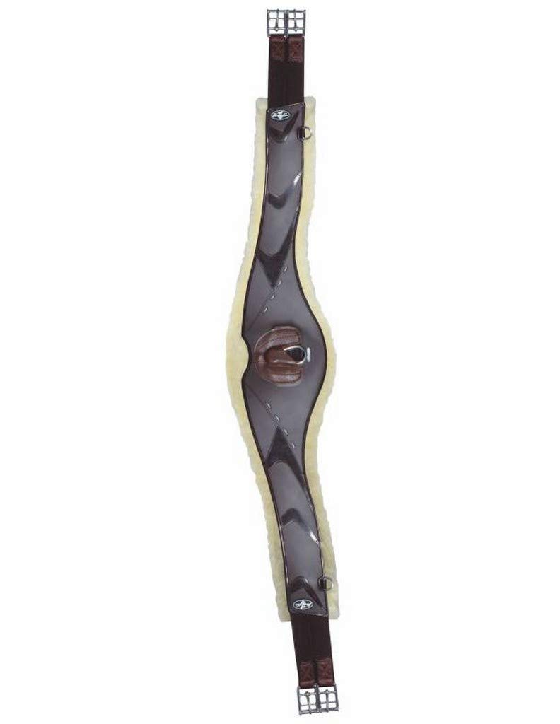 Professional's Choice VenTech Contoured Equestrian Jump Girth - Breathable Sports Medicine Girth for Horses - Premium Chocolate Brown Leather - Ideal for Show Jumping & Training