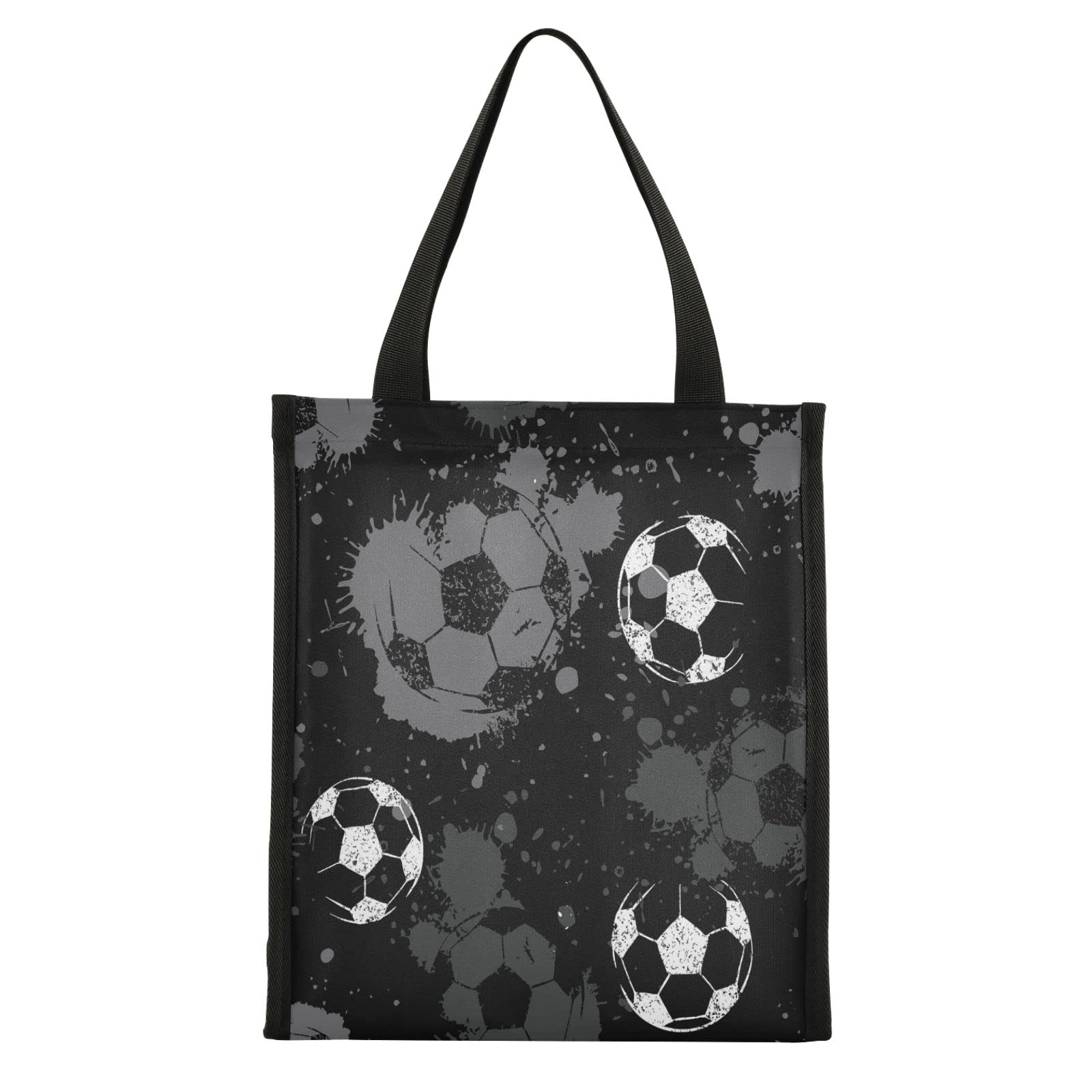 ALAZA Abstract Football Soccer Ball Design Reusable Lunch Bag for Women & Men - Water Resistant, Leakproof Lunch Tote for Adults, Teens & Kids - Perfect for School, Work, Picnic, Beach or Travel - Stylish & Functional Lunch Box for Everyday Use